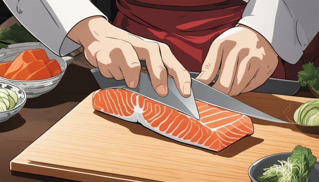 NAKAMURA KOUMEI JAPANESE KITCHEN CHEF KNIVES 5 SET 30400 in action